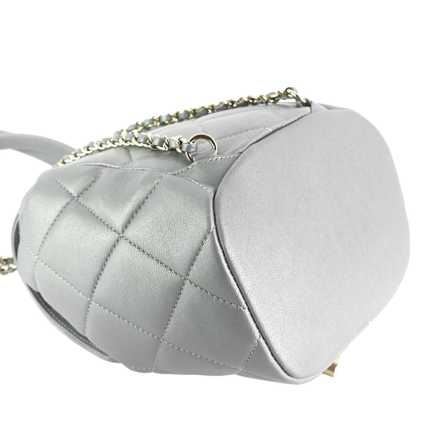 CC Lambskin Leather Chain Flap Backpack