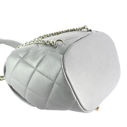 CC Lambskin Leather Chain Flap Backpack