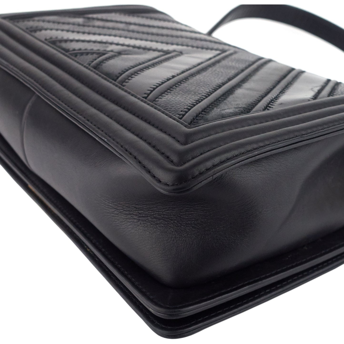 Boy Chevron Mixed Leather New Medium Bag