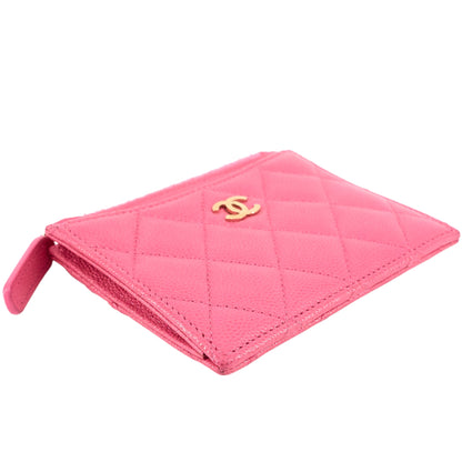Classic Zip Caviar Leather Cardholder