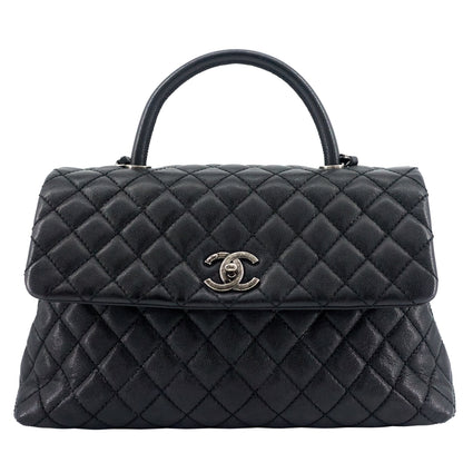 Coco Top Handle Medium Caviar Leather Bag