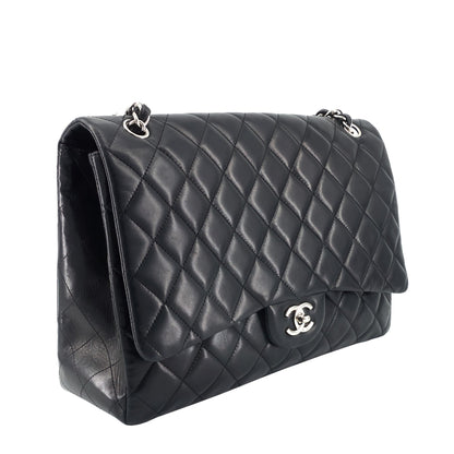 Classic Maxi Single Flap Lambskin Leather Bag