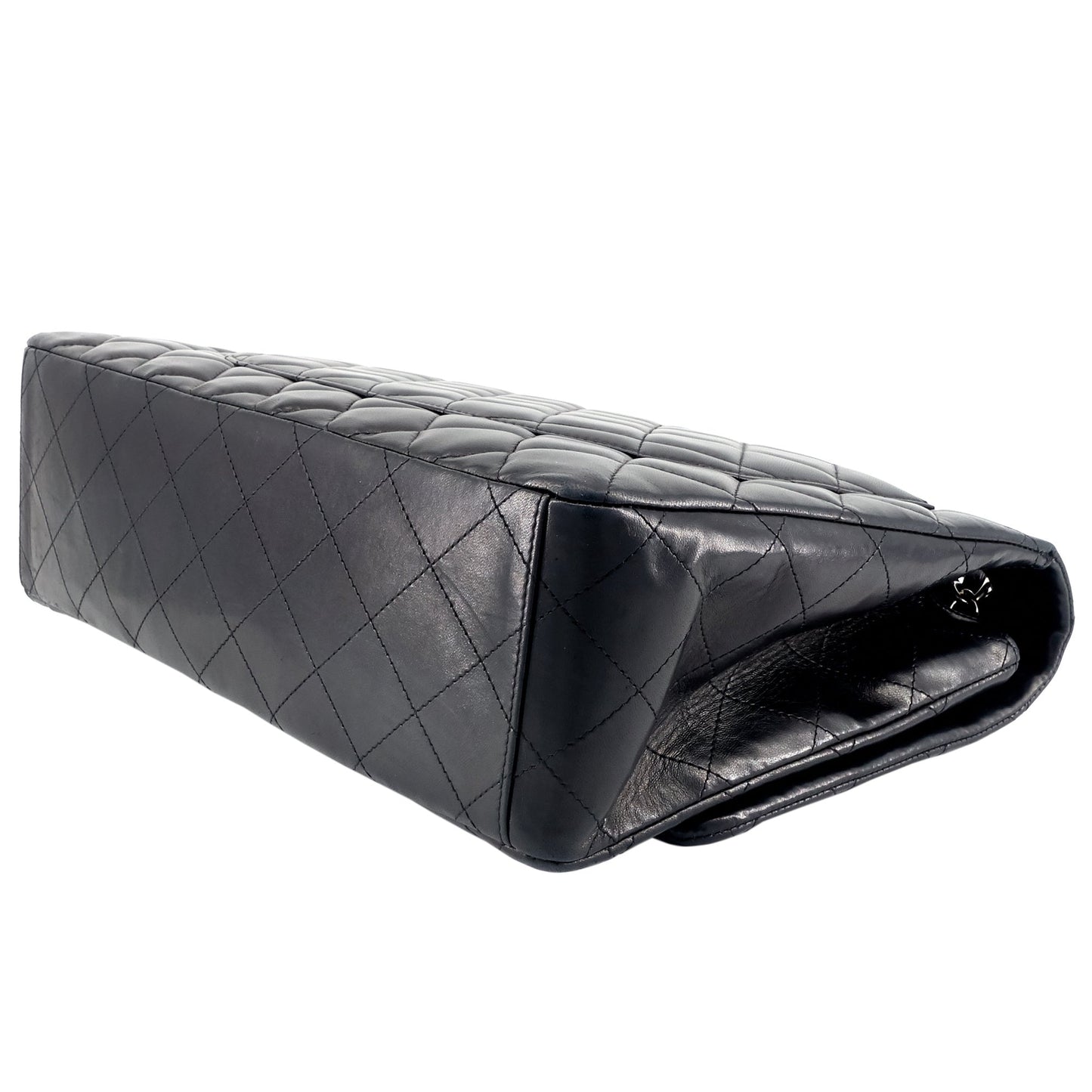 Classic Maxi Single Flap Lambskin Leather Bag