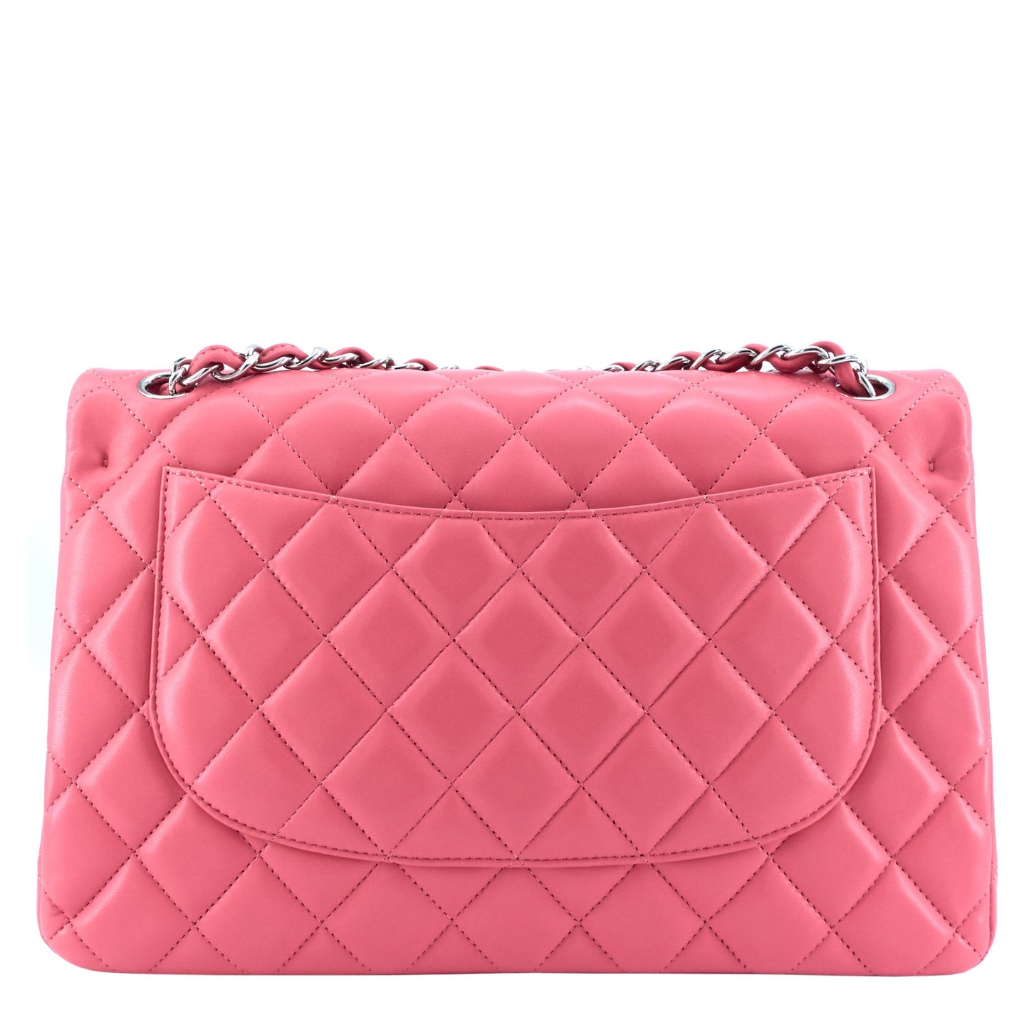 Classic Jumbo Double Flap Lambskin Leather Bag