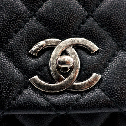 Coco Top Handle Medium Caviar Leather Bag