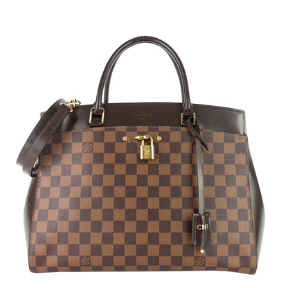 LOUIS VUITTON Rivoli MM Damier Ebene Canvas Tote Bag