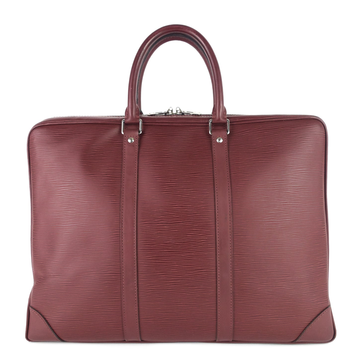 LOUIS VUITTON Porte-Documents Voyage Burgundy Epi Leather Briefcase Bag