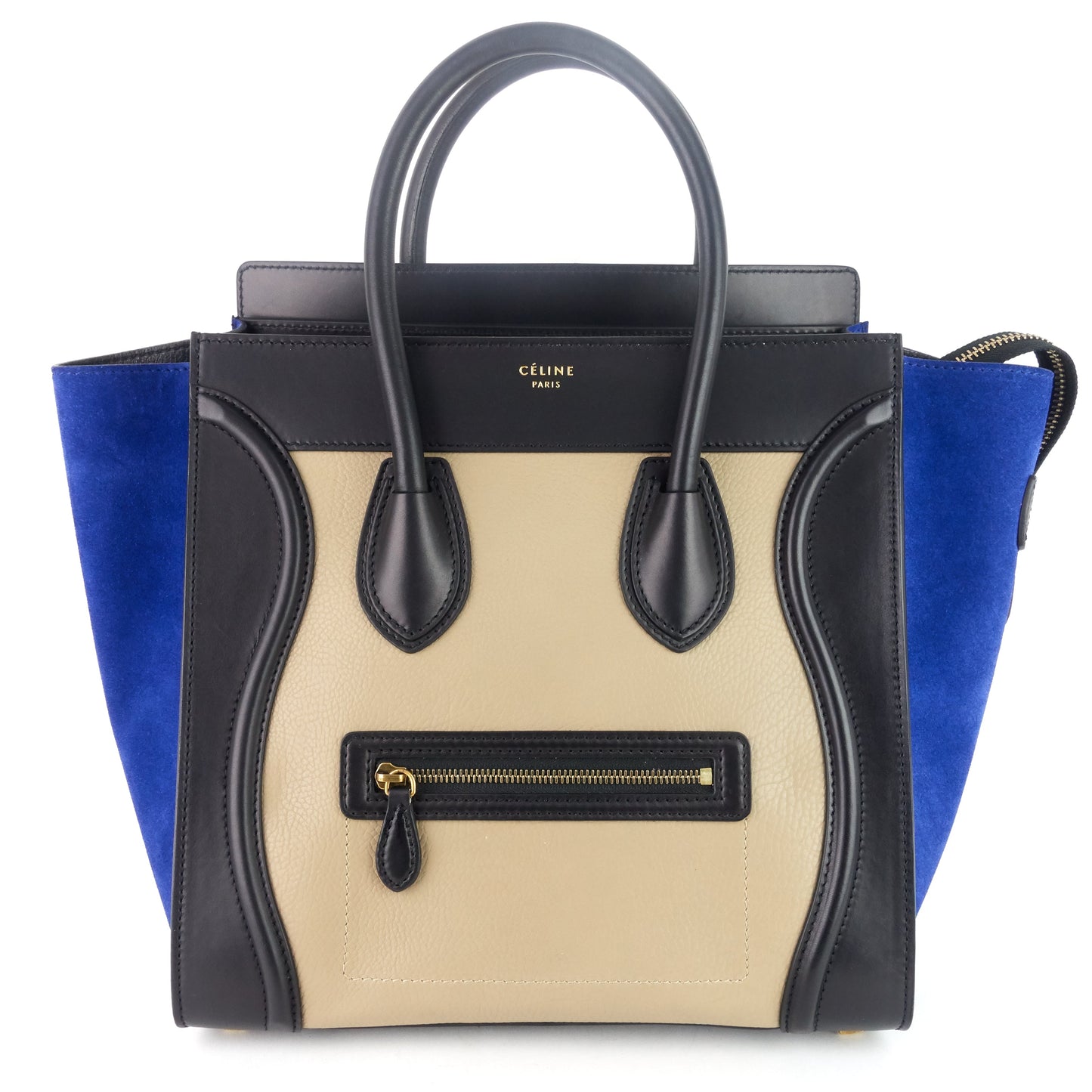 Celine Luggage Mini Tricolour Leather and Suede Bag