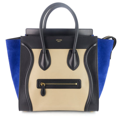 Celine Luggage Mini Tricolour Leather and Suede Bag