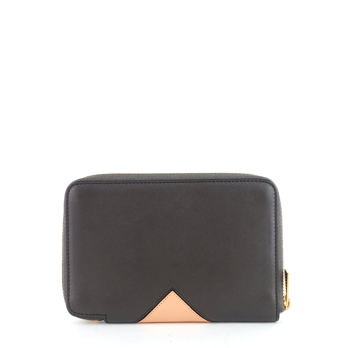 Celine Zip Around Coeur Bicolour Calfskin Wallet