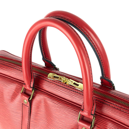 LOUIS VUITTON Porte-Documents Voyage Red Epi Leather Briefcase Bag