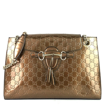 Emily Large Guccissima Patent Leather Bag