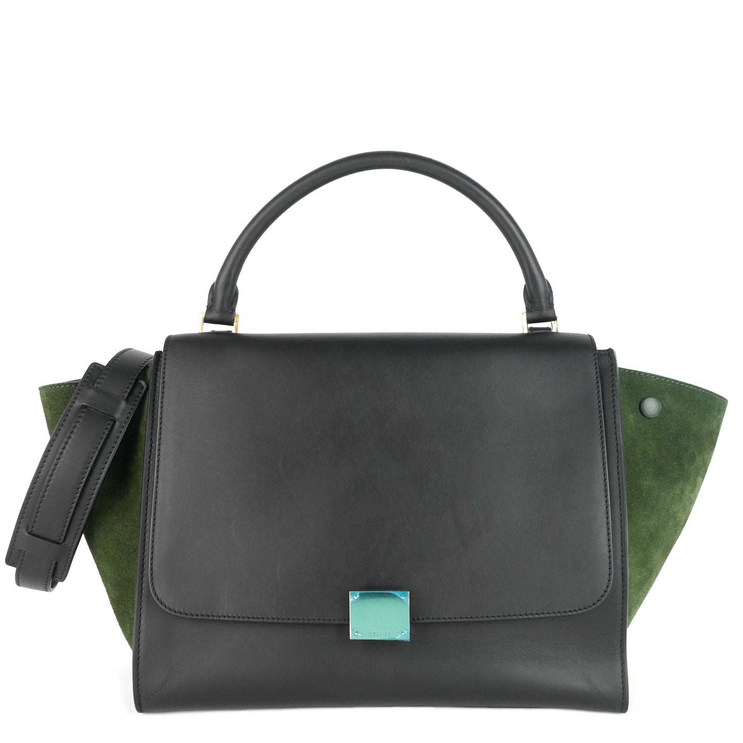 Celine Trapeze Calfskin Leather and Suede Bag