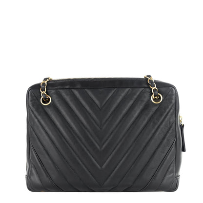 Chevron Quilted Lambskin Leather Camera Bag