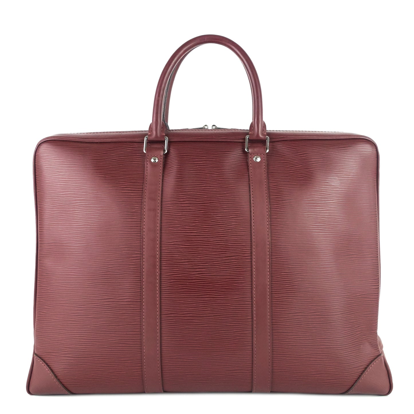 LOUIS VUITTON Porte-Documents Voyage Burgundy Epi Leather Briefcase Bag