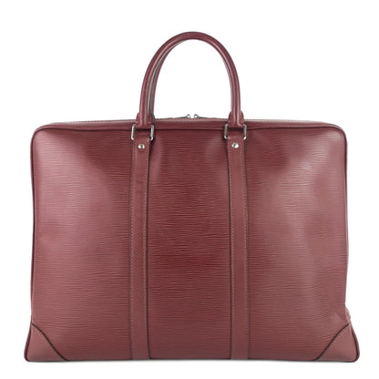 LOUIS VUITTON Porte-Documents Voyage Burgundy Epi Leather Briefcase Bag