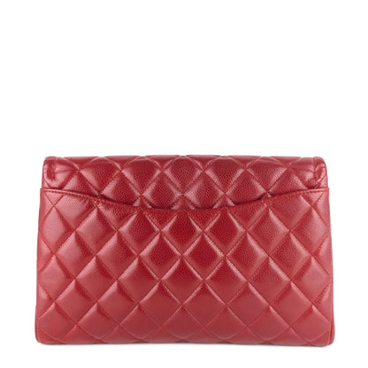 Quilted Caviar New Clutch with Chain Bag