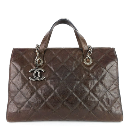 CHANEL CC Crave Glazed Caviar Tote Bag