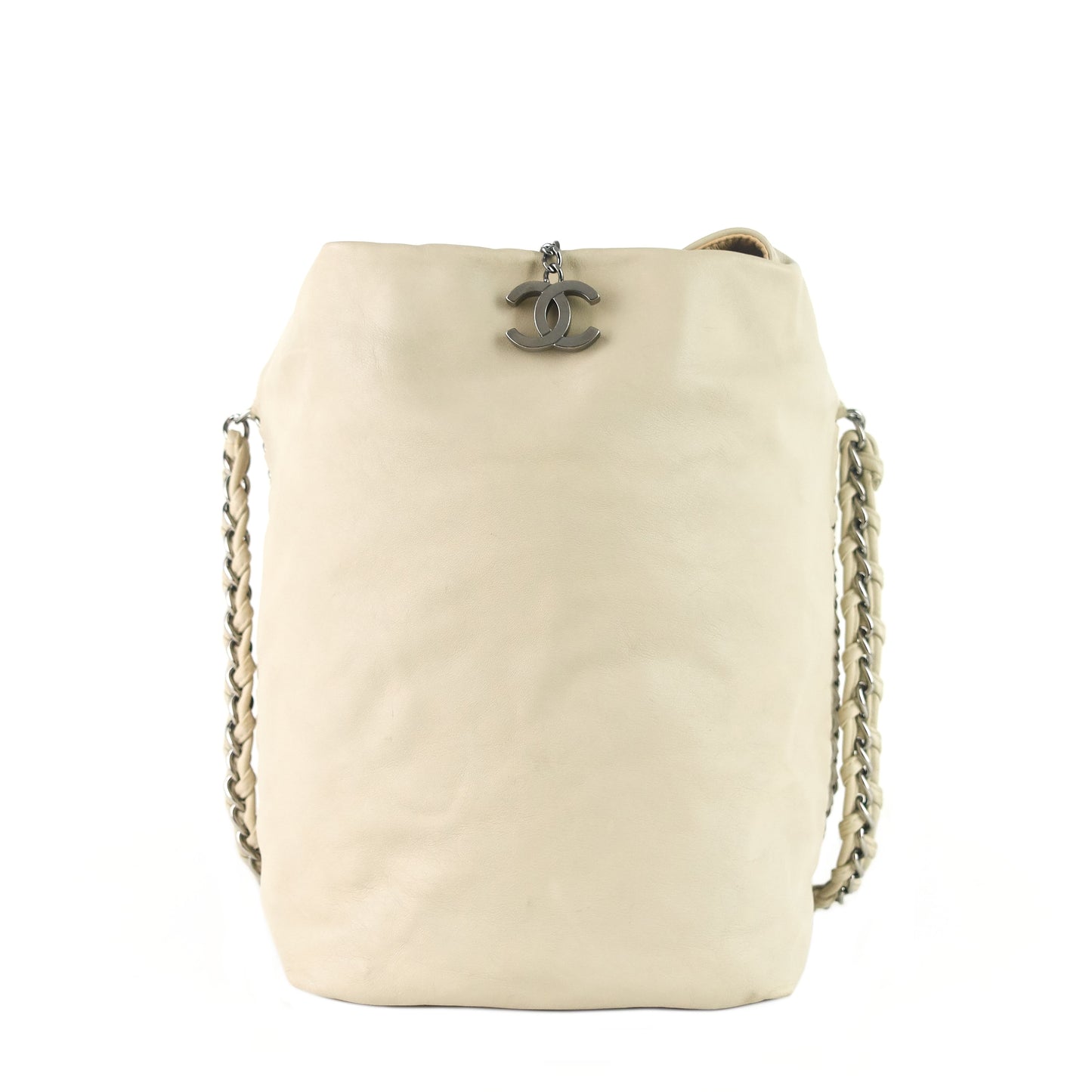 Modern Chain Zip Leather Tote Bag