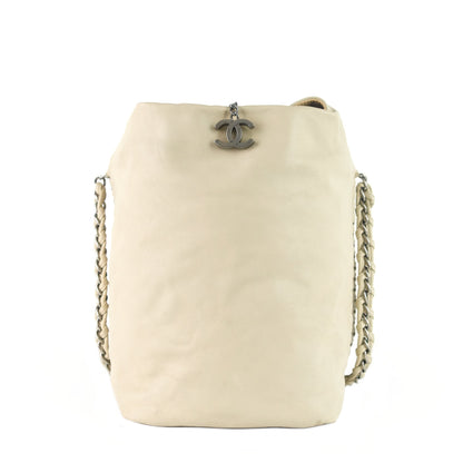 Modern Chain Zip Leather Tote Bag