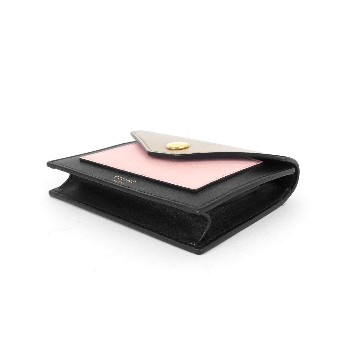 Celine Pocket Tricolour Calfskin Card Holder