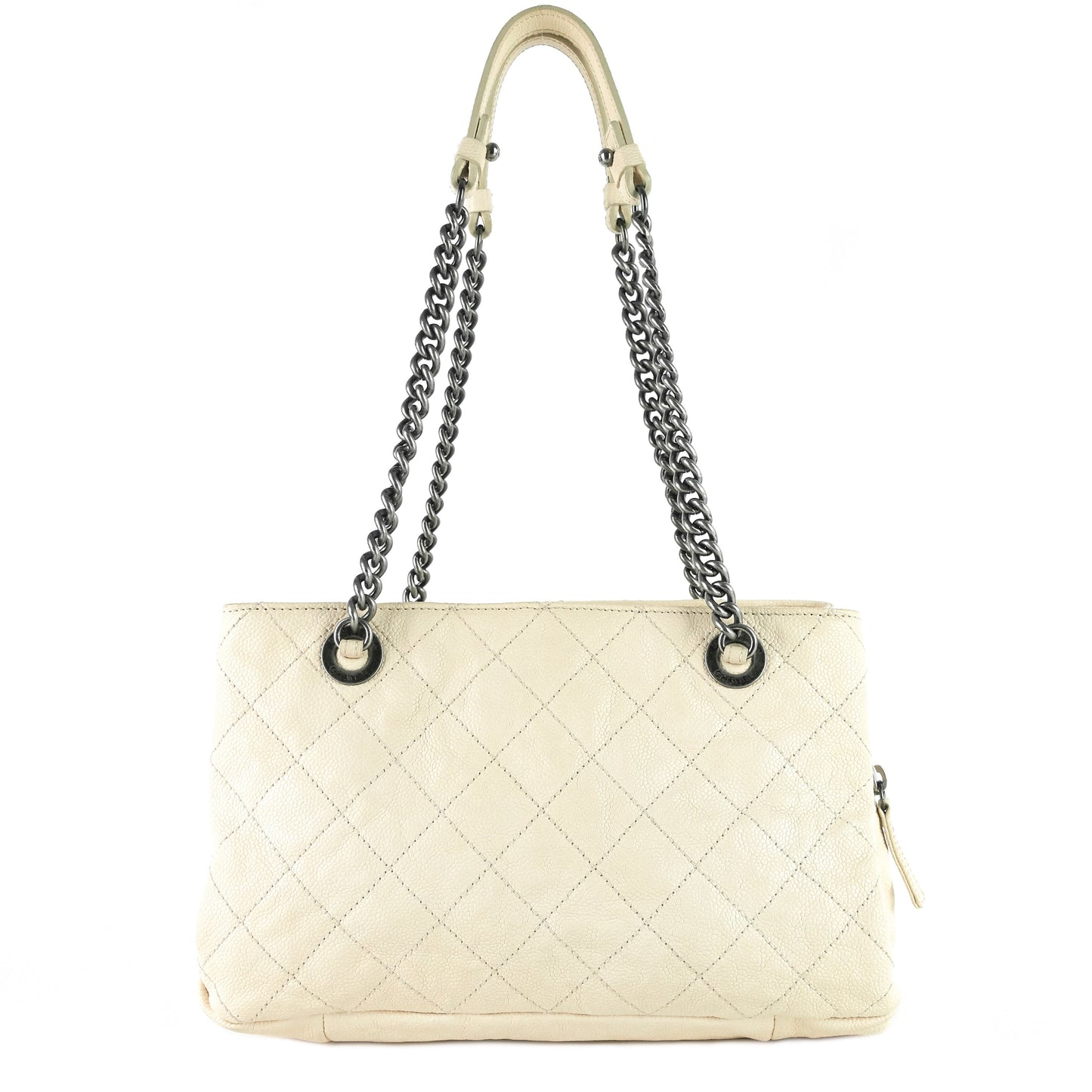 Chic Small Matelassé Caviar Leather Tote Bag