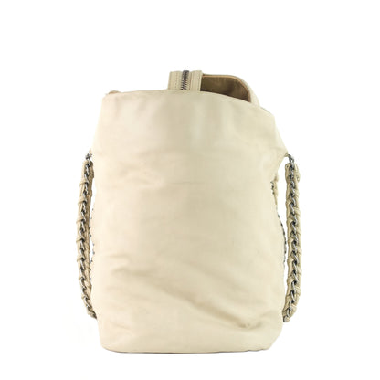 Modern Chain Zip Leather Tote Bag