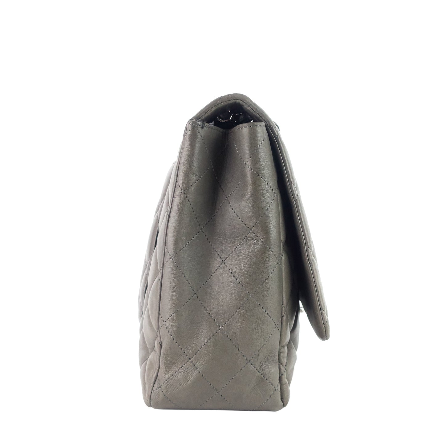 Maxi Flap Lambskin Leather Bag