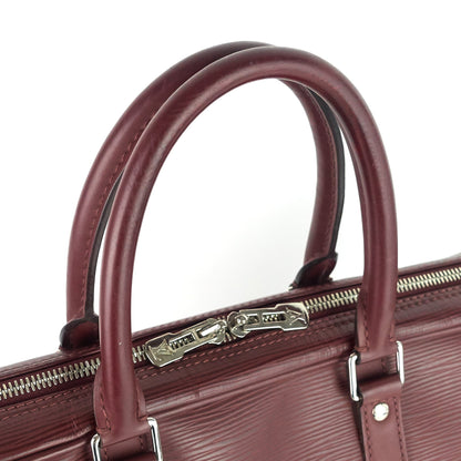 LOUIS VUITTON Porte-Documents Voyage Burgundy Epi Leather Briefcase Bag