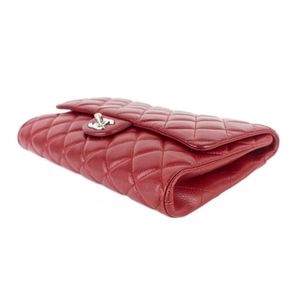 Quilted Caviar New Clutch with Chain Bag
