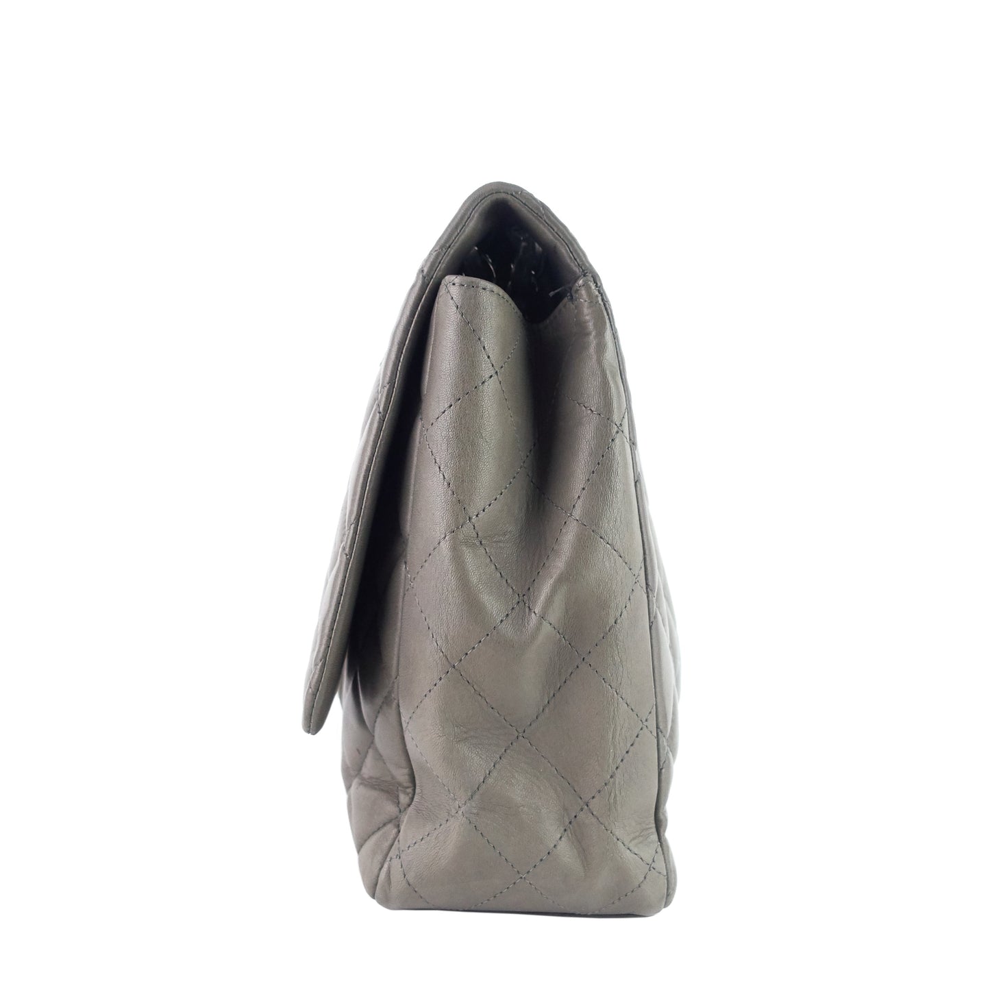 Maxi Flap Lambskin Leather Bag