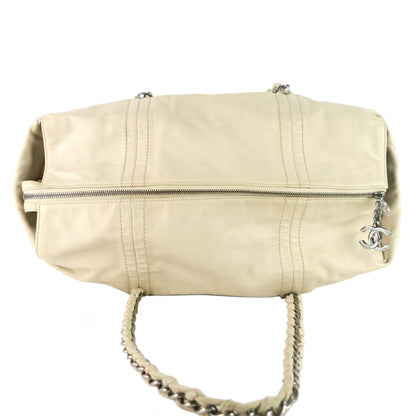Modern Chain Zip Leather Tote Bag