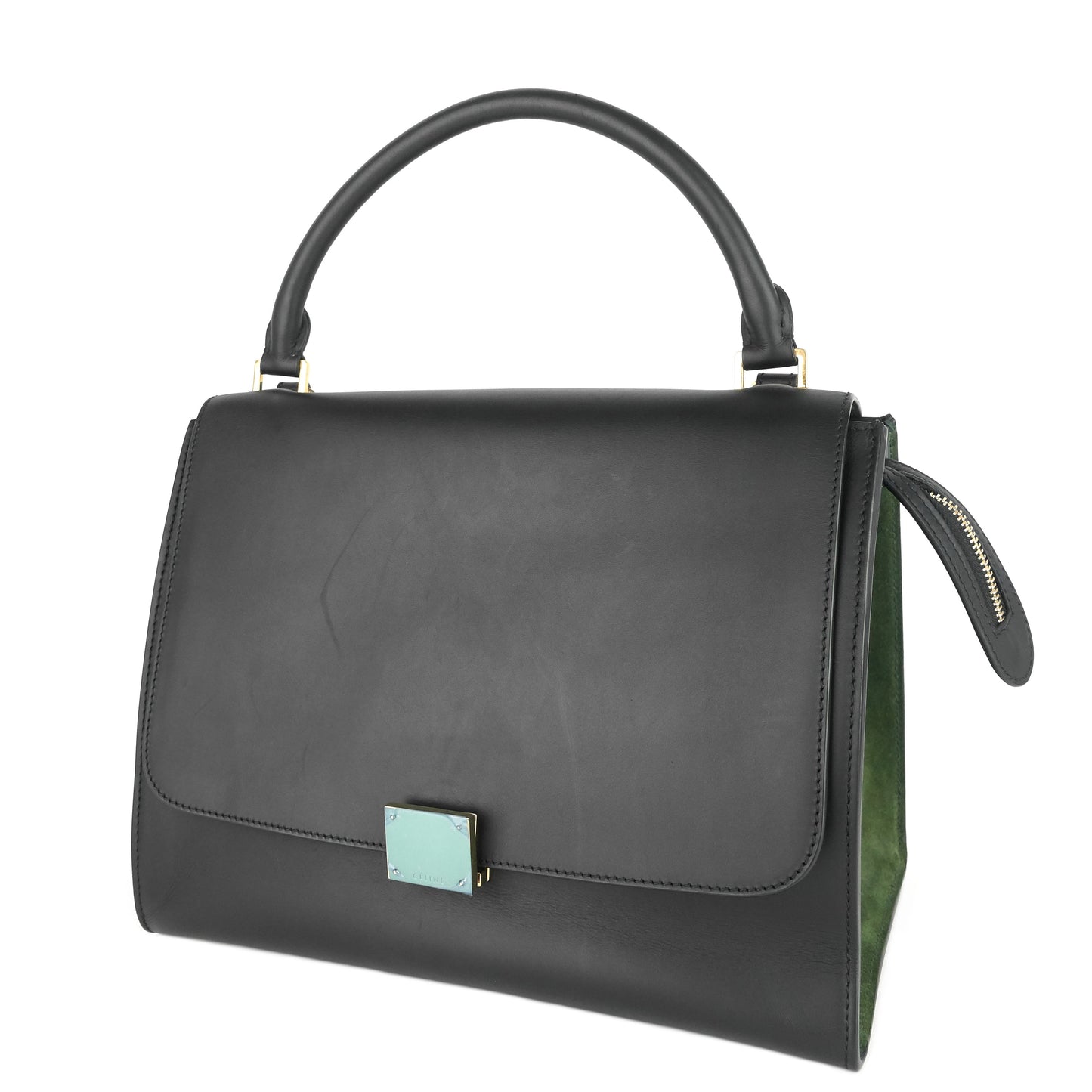 Celine Trapeze Calfskin Leather and Suede Bag