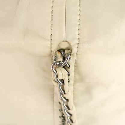 Modern Chain Zip Leather Tote Bag