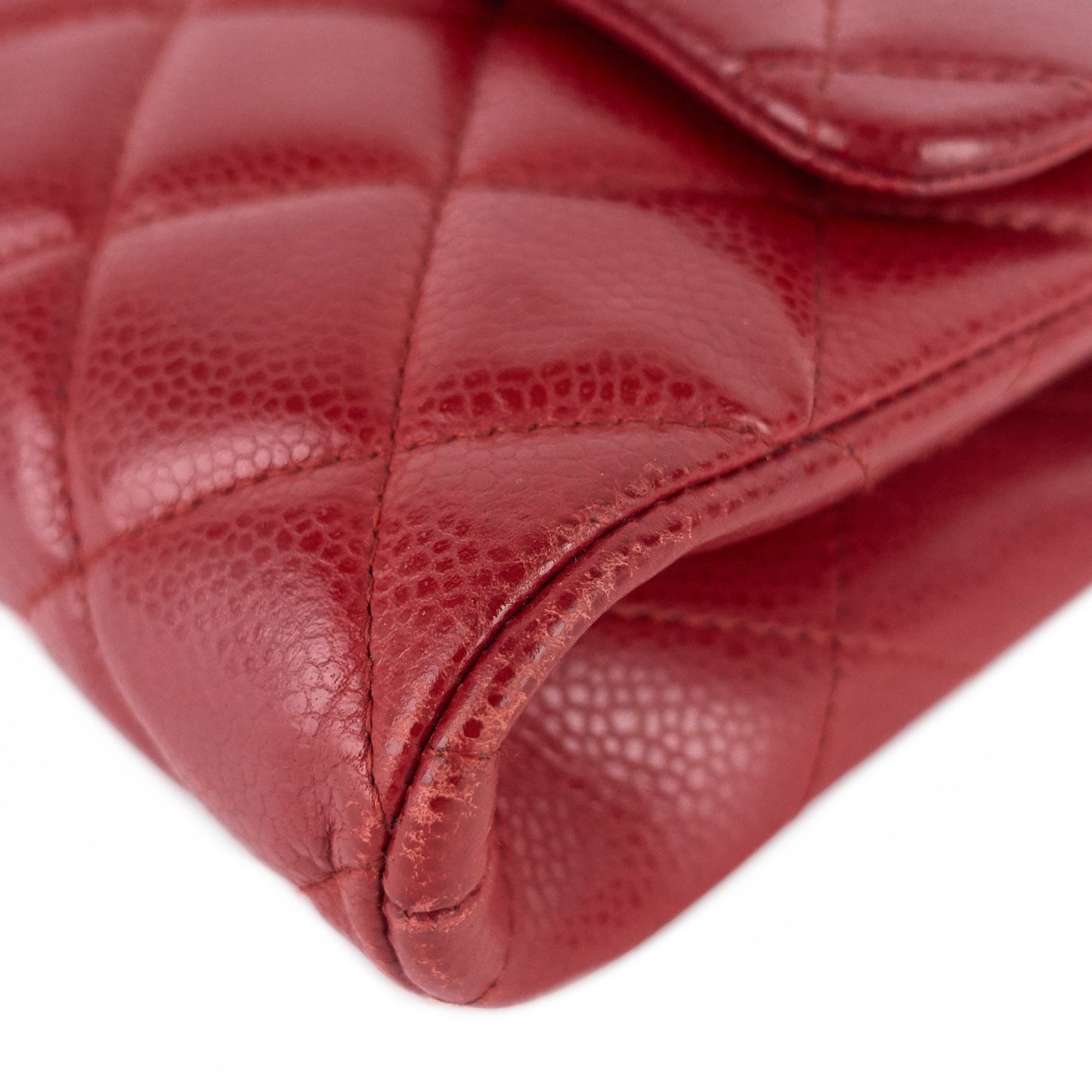 Quilted Caviar New Clutch with Chain Bag