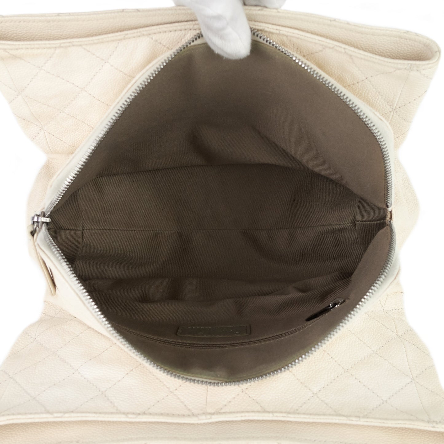 Chic Small Matelassé Caviar Leather Tote Bag