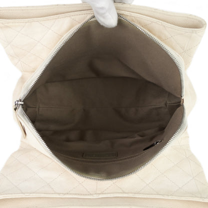 Chic Small Matelassé Caviar Leather Tote Bag
