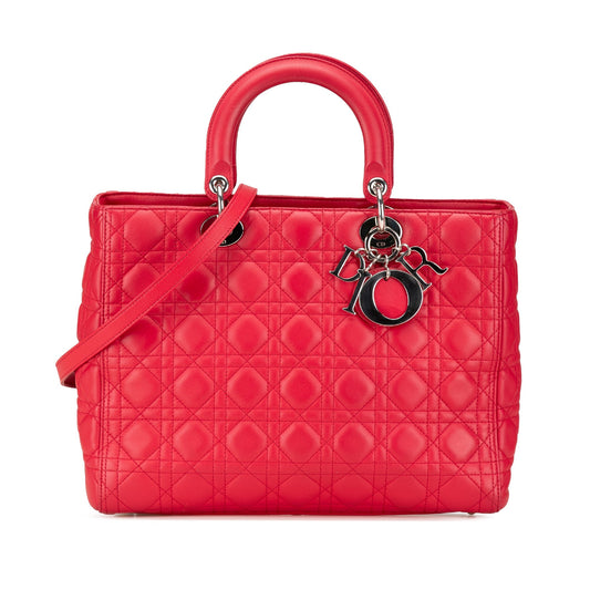 Large Lambskin Cannage Lady Dior
