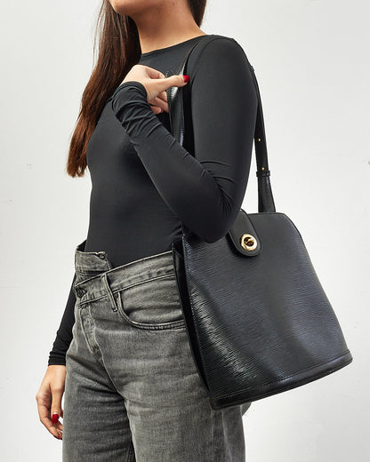 Louis Vuitton Black Epi Leather Cluny Shoulder Bag