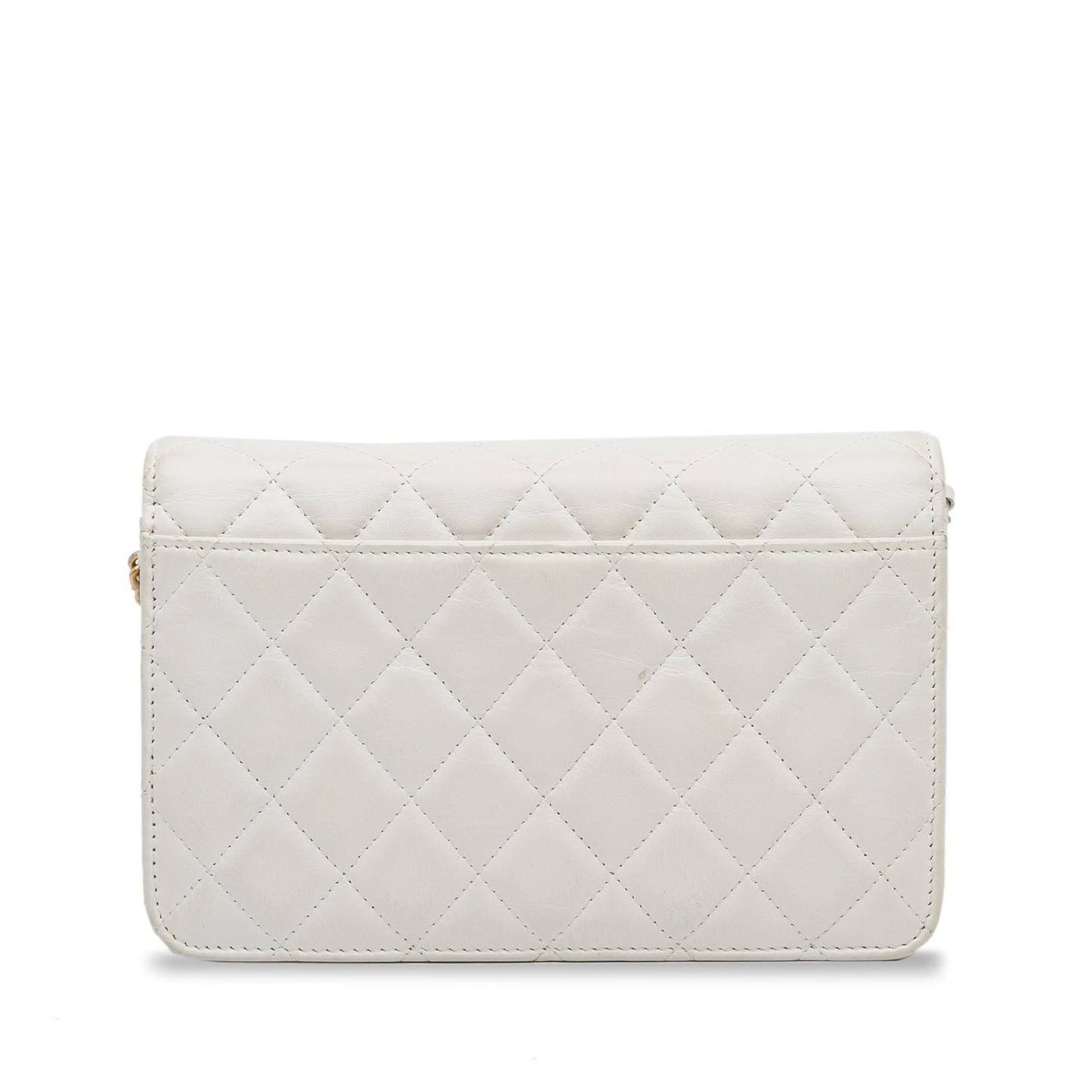 White Chanel Enchained Wallet on Chain Crossbody Bag