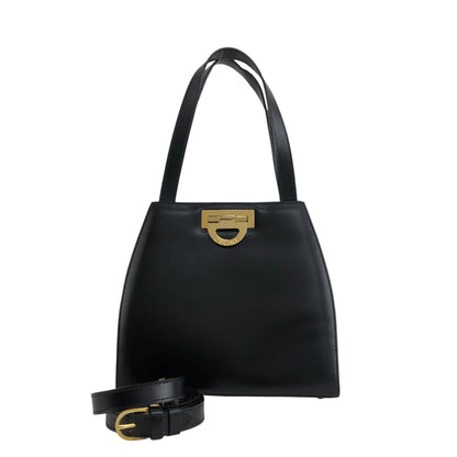 CELINE Horse Bit Two-way Handbag Shoulder bag Black Vintage my57ac