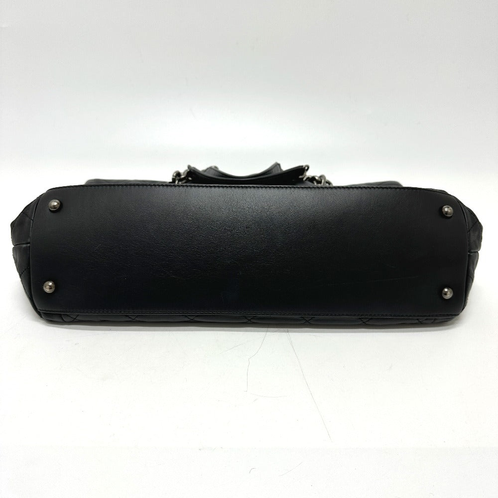 CHANEL Shoulder Bag leather black COCO Mark Matrasse Women Used