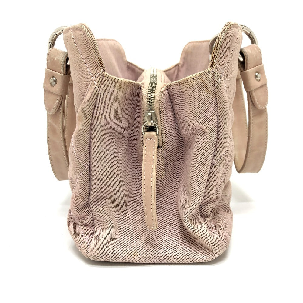 CHANEL Tote Bag Cotton canvas Pink type COCO Mark CC Matrasse Women Used