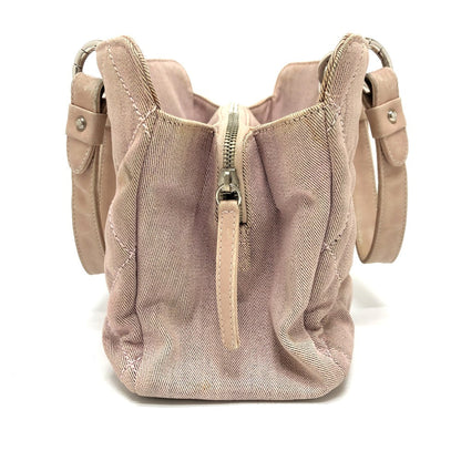 CHANEL Tote Bag Cotton canvas Pink type COCO Mark CC Matrasse Women Used