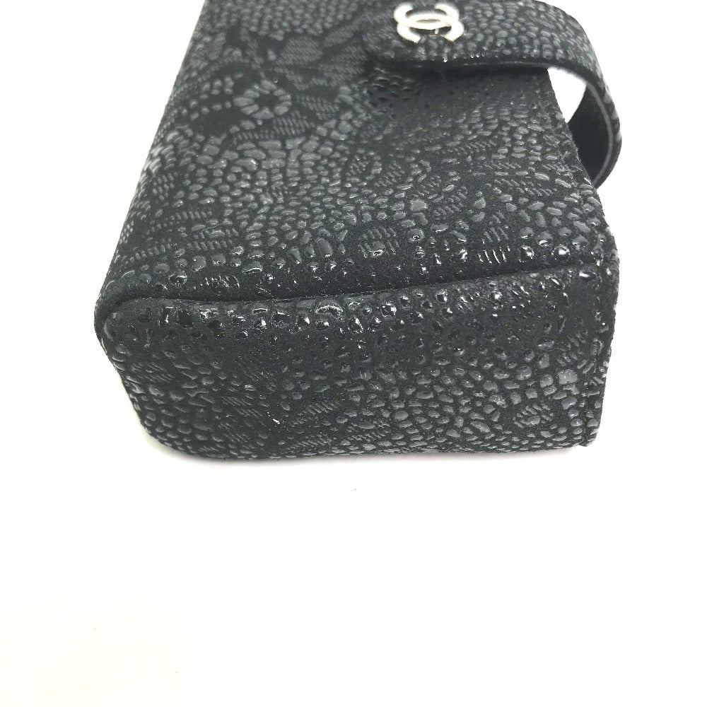 CHANEL Pouch leather black COCO Mark CC Women Used
