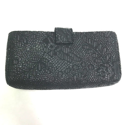 CHANEL Pouch leather black COCO Mark CC Women Used
