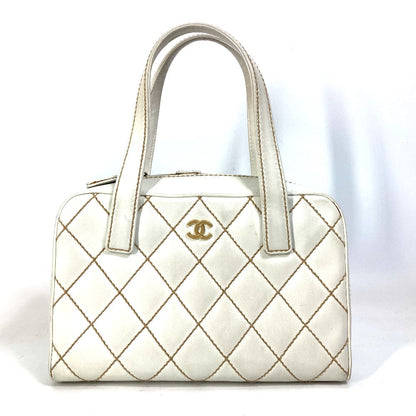CHANEL Handbag leather white CC COCO Mark Bag Wild stitch Women Used
