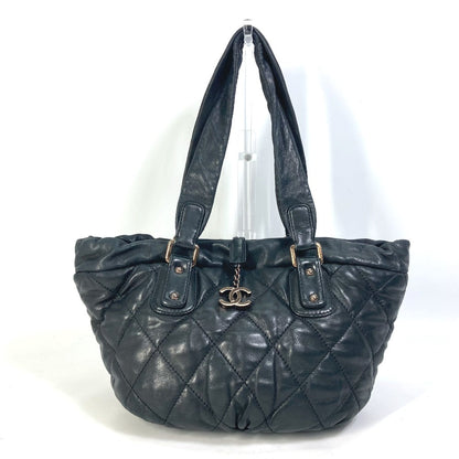 CHANEL Shoulder Bag leather black CC COCO Mark Matrasse quilting Women Used