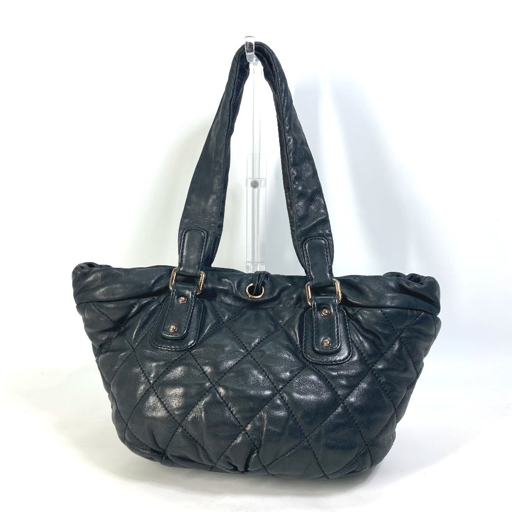 CHANEL Shoulder Bag leather black CC COCO Mark Matrasse quilting Women Used