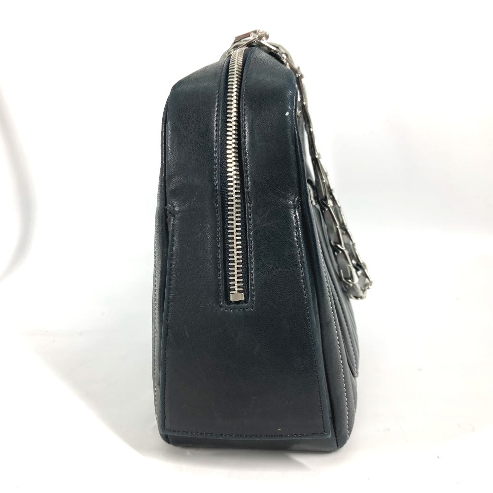 CHANEL Shoulder Bag leather black shoulder bag Mademoiselle Women Used